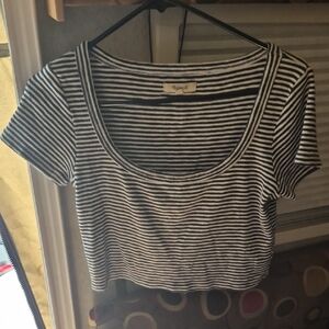 Madewell Monochrome Striped Crop Top